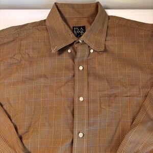 Jos A Bank Traveler's Collection Cotton Long Sleeve Earthy Brown Shirt Large